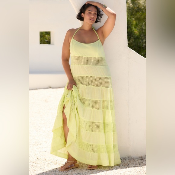 Anthropologie Sheer Lace Tiered Midi Dress - Picture 3 of 5